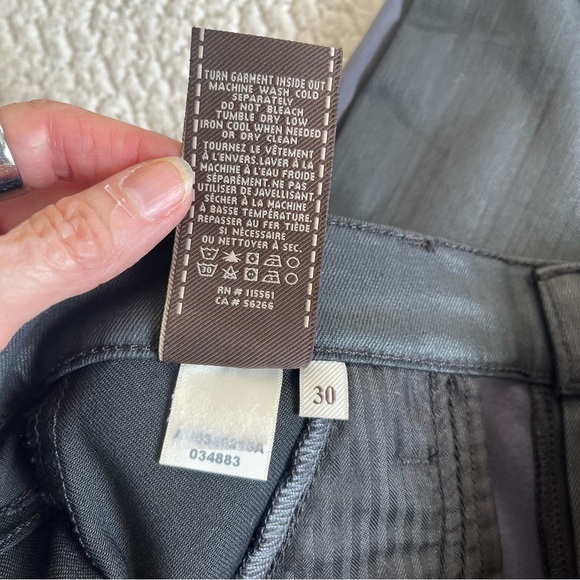 7 For All Mankind Black & Charcoal Contrast Zip Pants (Size‎ 30) - Picture 8 of 12